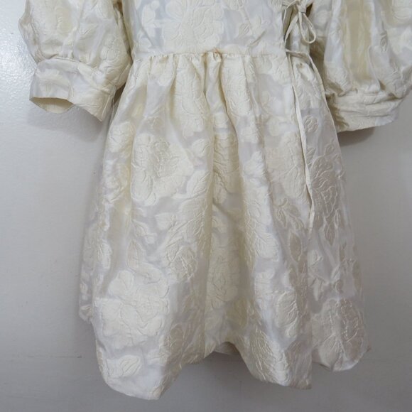 Dream Sister Jane Size Medium Jacquard Wrap Dress Ivory - Picture 10 of 10